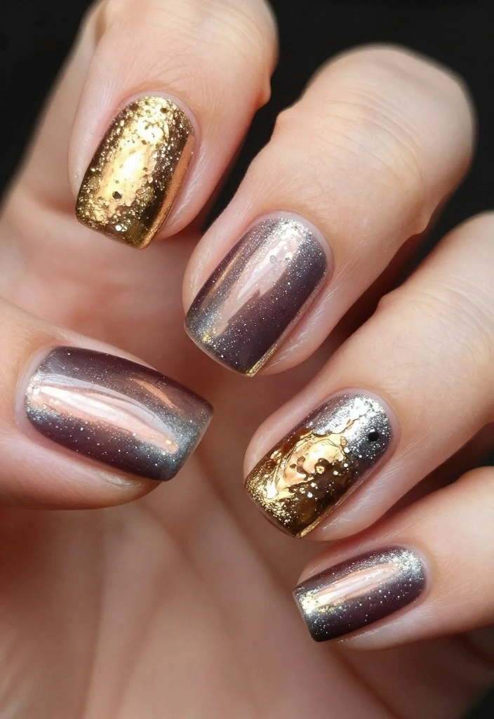 22 Nail Ideas That Will Make Your Gorgeous Nails Shine Like Never Before! - 5. Metallic Accents 1