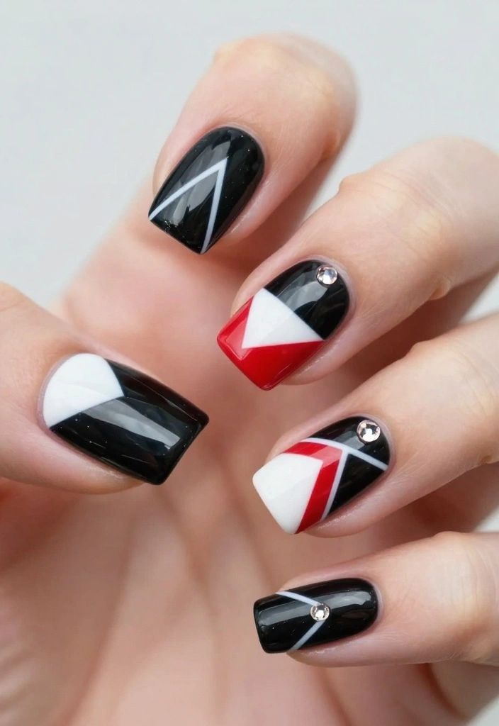 22 Nail Ideas That Will Make Your Gorgeous Nails Shine Like Never Before! - 8. Geometric Nail Art 1