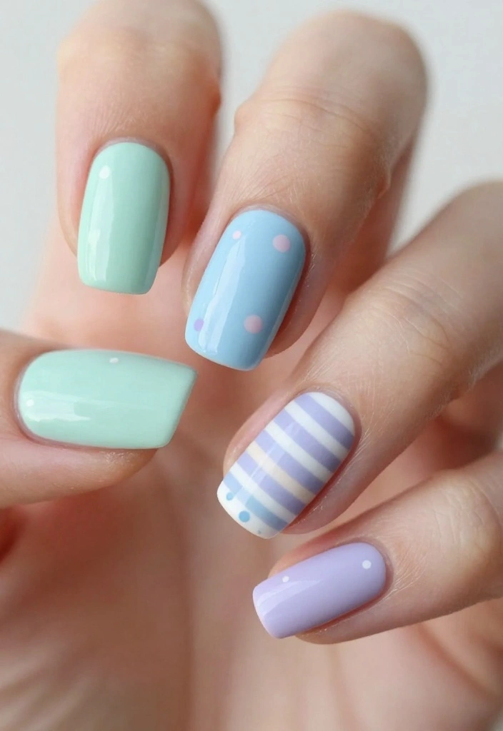 22 Seasonal Exotic Nails You Can Create at Home - 10. Pastel Power 1