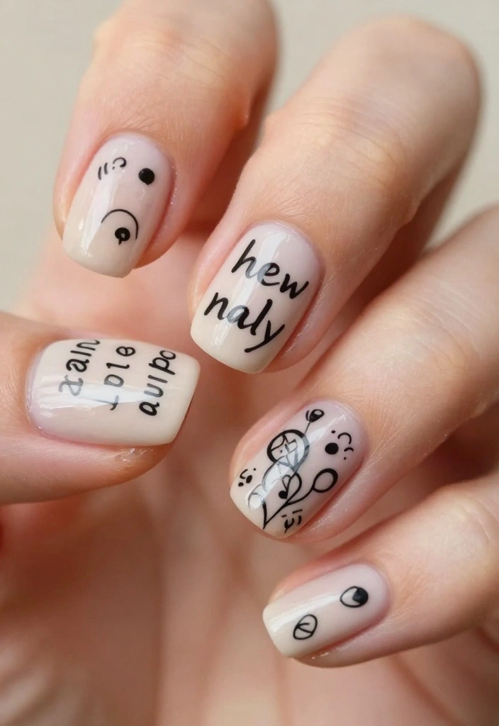 22 Seasonal Exotic Nails You Can Create at Home - 22. Personalized Handwritten Touch 1