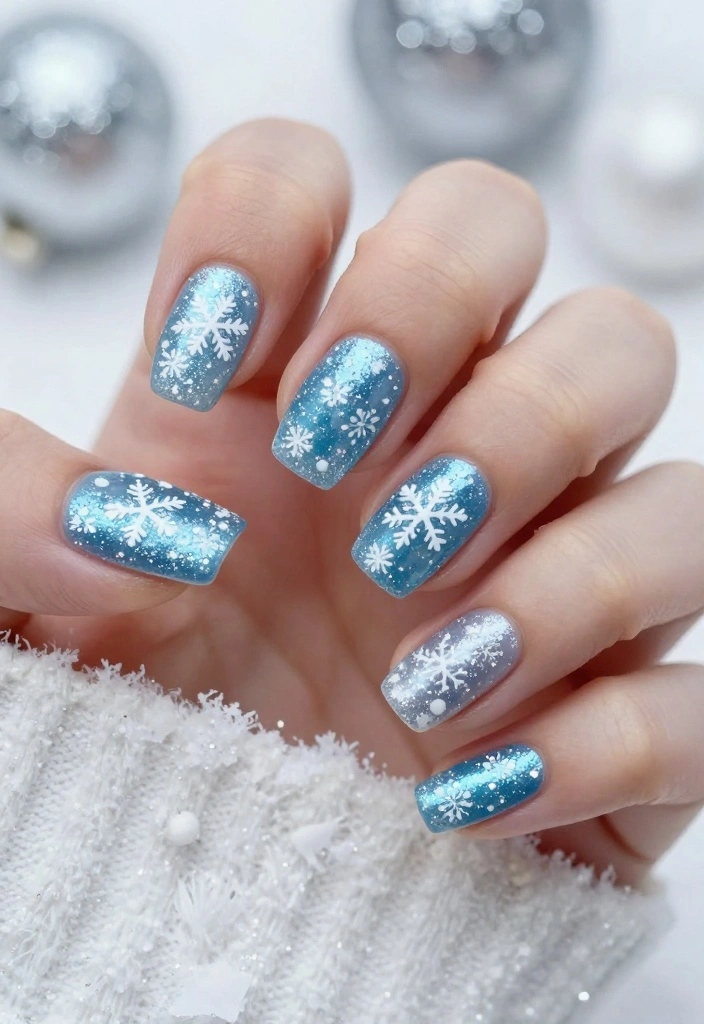 22 Seasonal Exotic Nails You Can Create at Home - 4. Winter Wonderland Sparkle 1