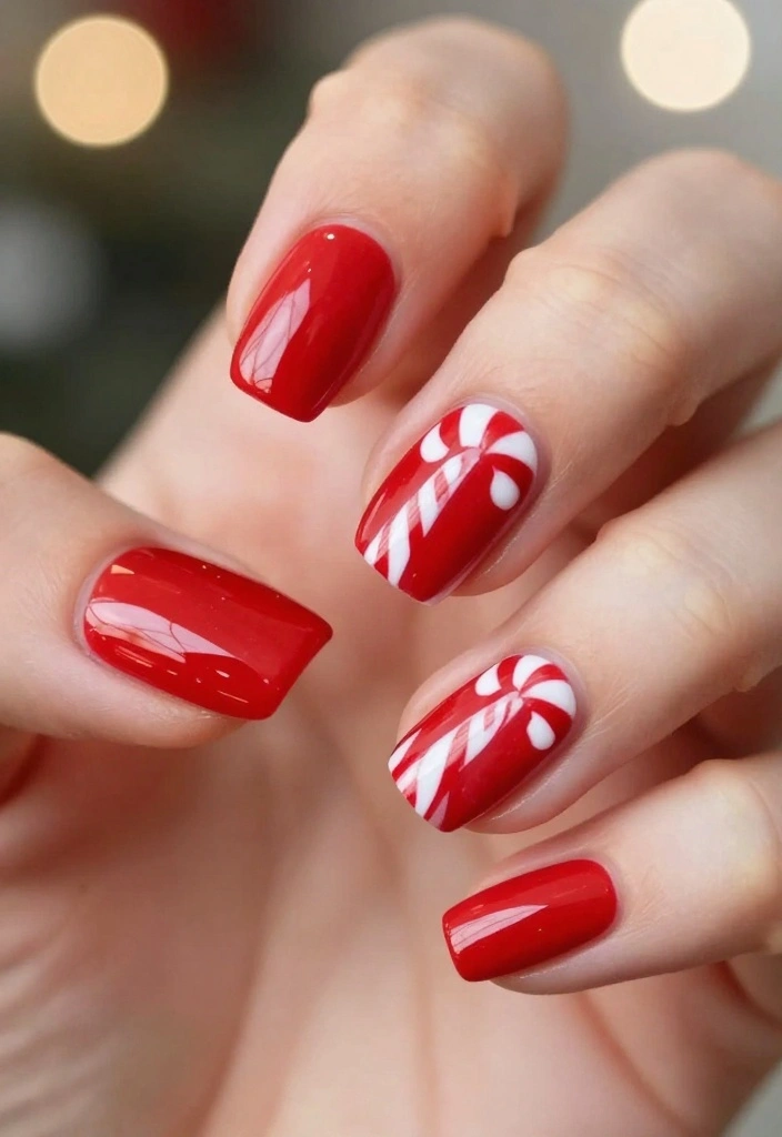 22 Sparkly Fun Holiday Christmas Nails That Are the Definition of Cheerful Christmas Vibes! - 1. Candy Cane Twist 1