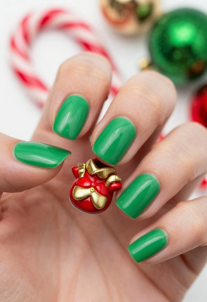 22 Sparkly Fun Holiday Christmas Nails That Are the Definition of Cheerful Christmas Vibes! - 15. Elf-inspired Designs 1