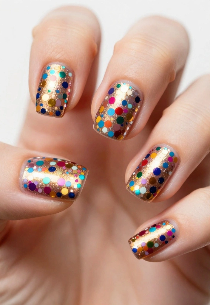 22 Sparkly Fun Holiday Christmas Nails That Are the Definition of Cheerful Christmas Vibes! - 18. Holiday Confetti 1