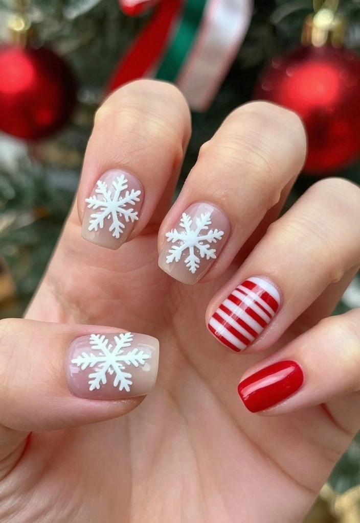 22 Sparkly Fun Holiday Christmas Nails That Are the Definition of Cheerful Christmas Vibes! - 19. Reversible Holiday Theme 1