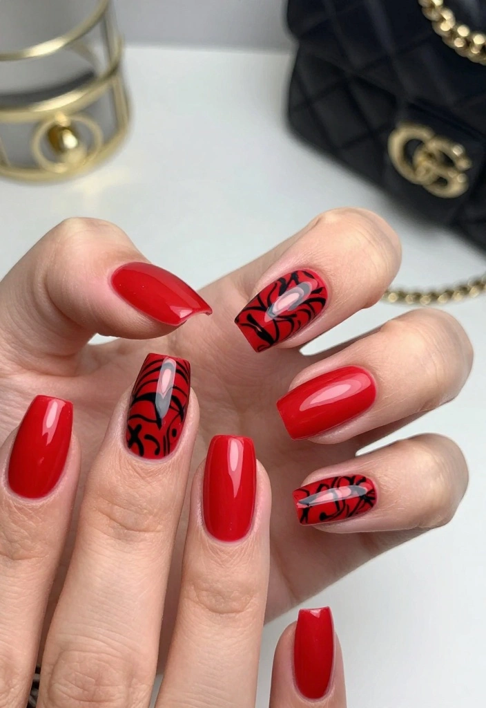 22 Stunning Red Nails Aesthetic Ideas That Will Turn Heads Everywhere! - 18. Bold Red Statement Nails 1