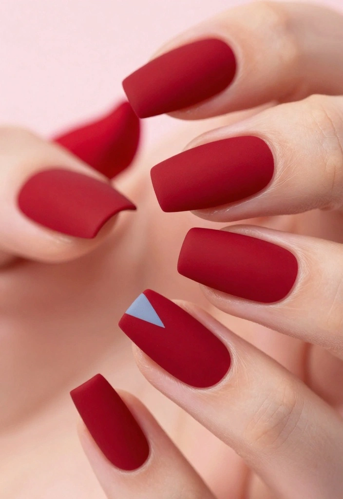 22 Stunning Red Nails Aesthetic Ideas That Will Turn Heads Everywhere! - 2. Matte Red Nail Art 1