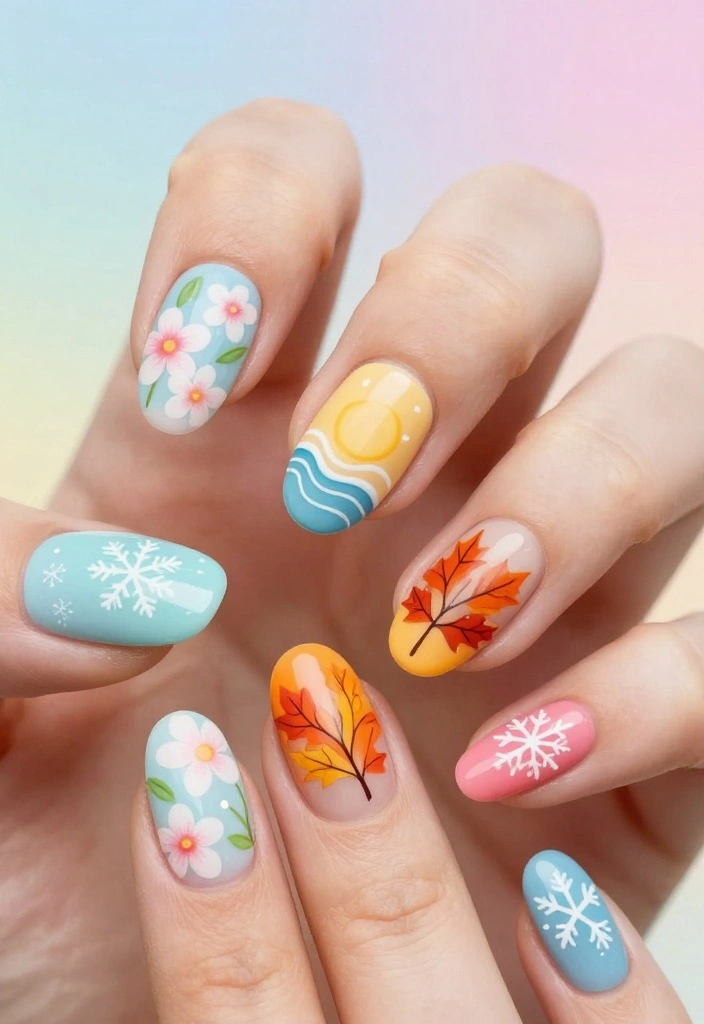 22 Trendy Creative Nails Designs for the Ultimate Style Statement! - 13. Seasonal Themes 1