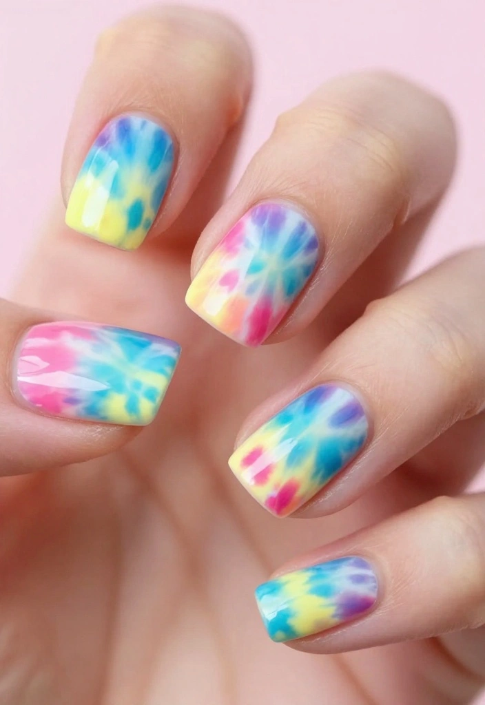 22 Trendy Creative Nails Designs for the Ultimate Style Statement! - 21. Artistic Tie-Dye 1