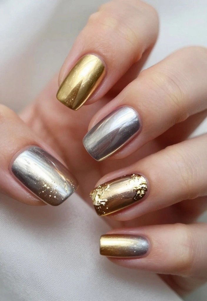 22 Trendy Creative Nails Designs for the Ultimate Style Statement! - 4. Metallic Marvels 1
