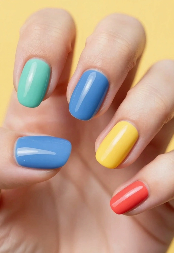 22 Trendy Nail Swag Ideas That Will Have You Booking Your Next Manicure ASAP! - 17. Multi-Color Nails 1