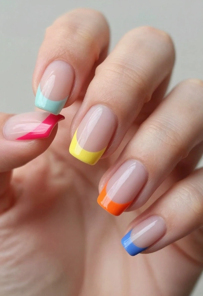 22 Trendy Nail Swag Ideas That Will Have You Booking Your Next Manicure ASAP! - 21. Colorful French Tips 1