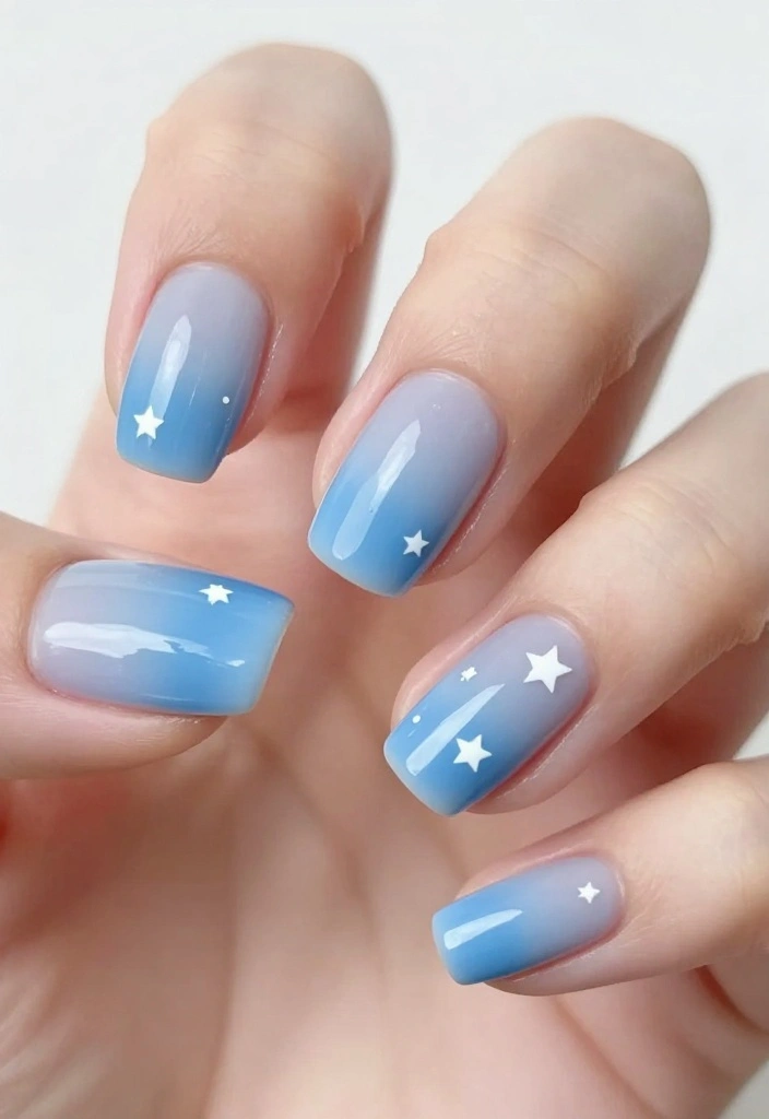 25 Baby Shower Nails for Boys: Nail Trends That Are a Celebration in Itself! - 1. Baby Blue Ombré 1