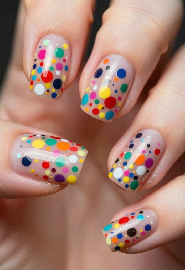 25 Baby Shower Nails for Boys: Nail Trends That Are a Celebration in Itself! - 13. Colorful Confetti 1