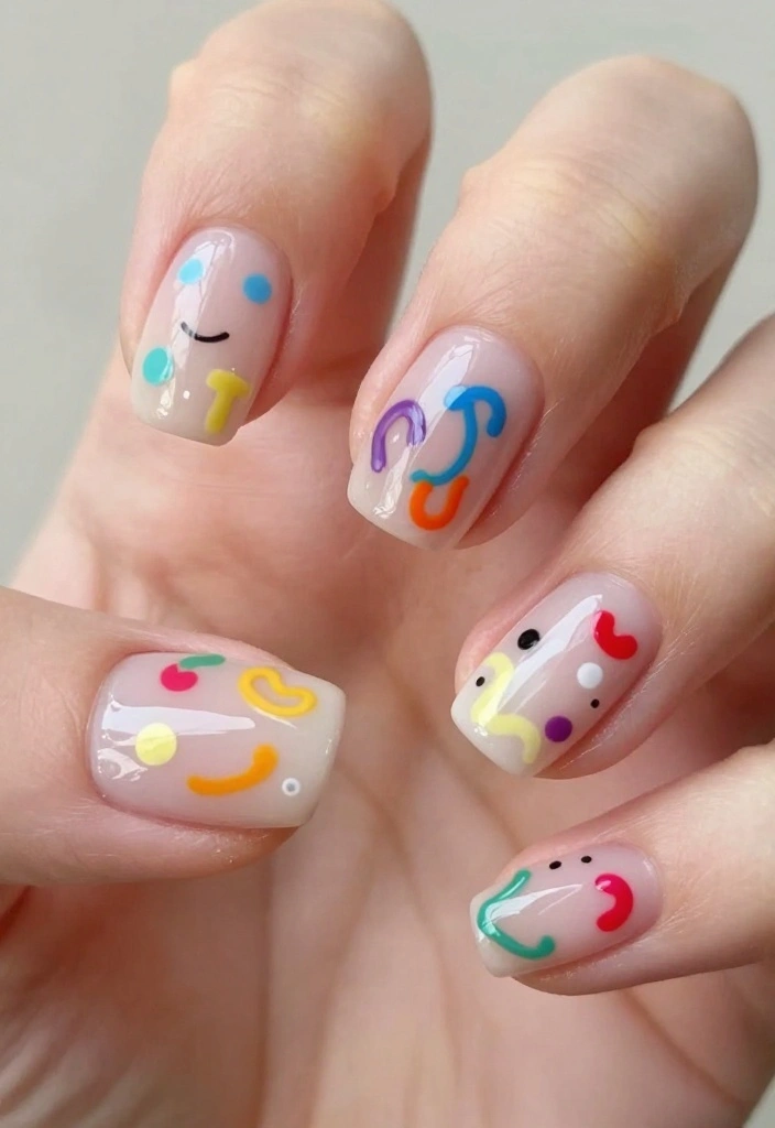 25 Baby Shower Nails for Boys: Nail Trends That Are a Celebration in Itself! - 15. Fun Doodles 1