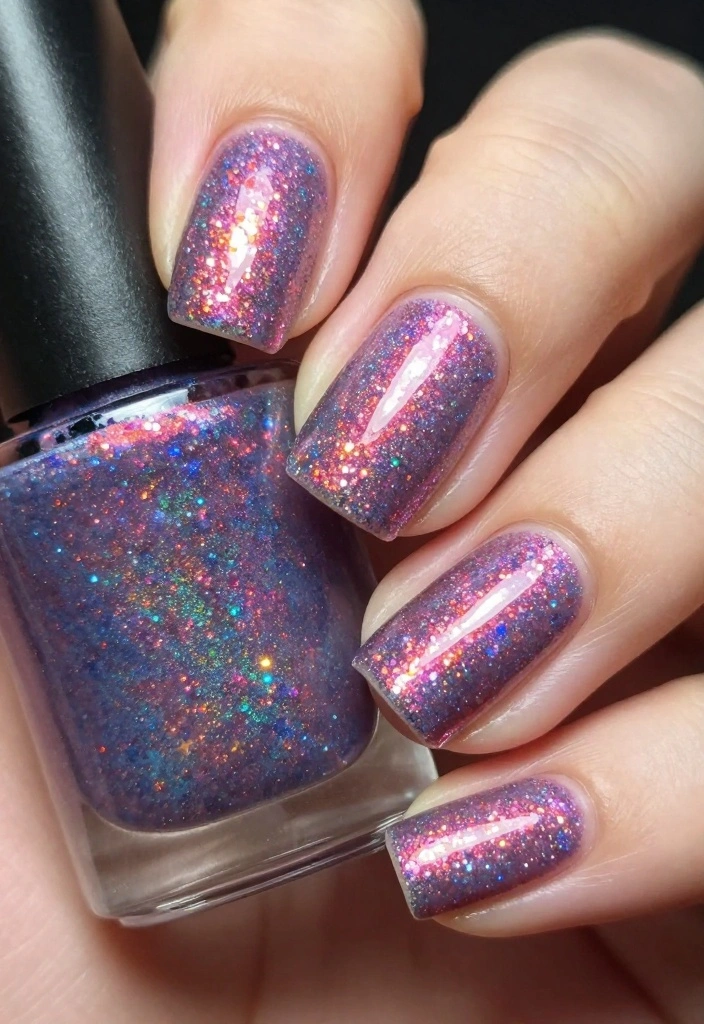 25 Baby Shower Nails for Boys: Nail Trends That Are a Celebration in Itself! - 24. Glitzy Glitter 1