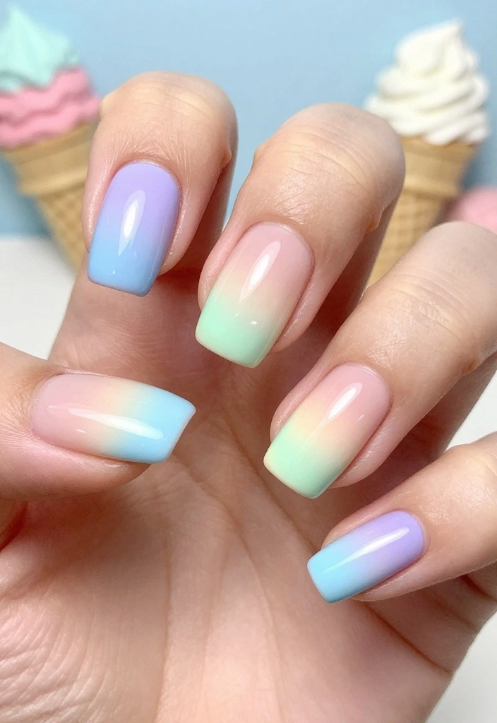 25 Colorful Pastel Nail Art Ideas That Are Perfect for Summer! 🍦 - 16. Rainbow Tips 1