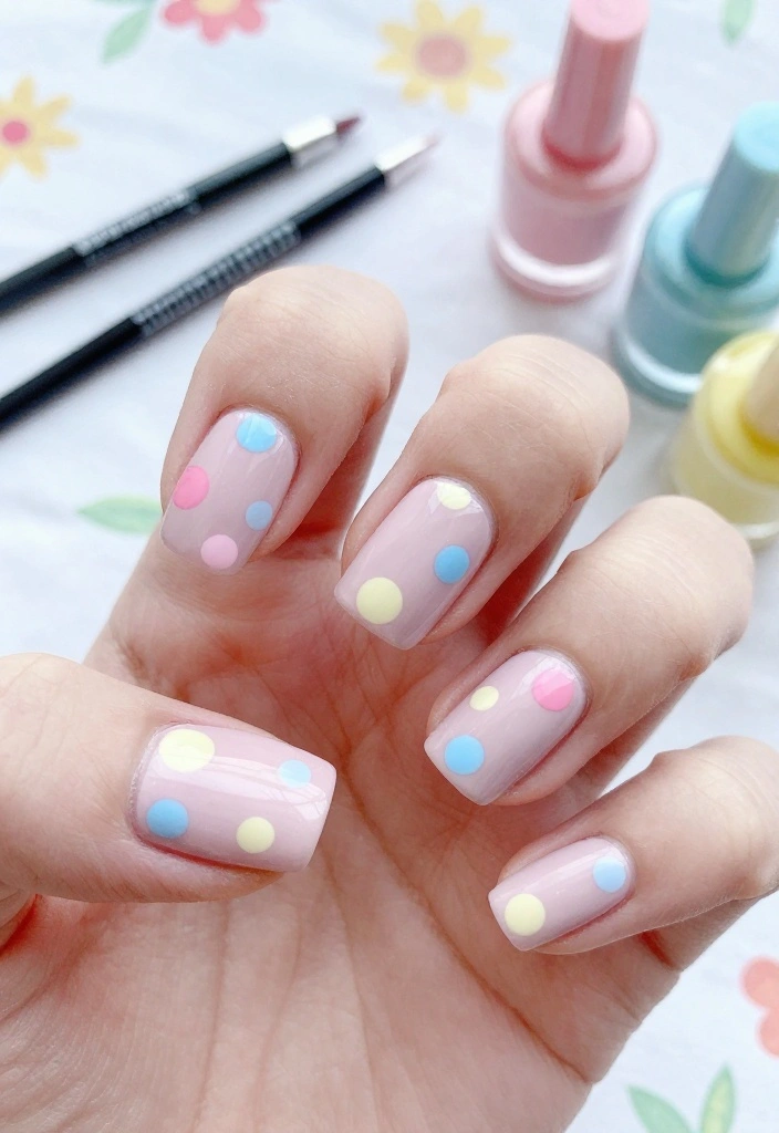 25 Colorful Pastel Nail Art Ideas That Are Perfect for Summer! 🍦 - 2. Playful Polka Dots 1