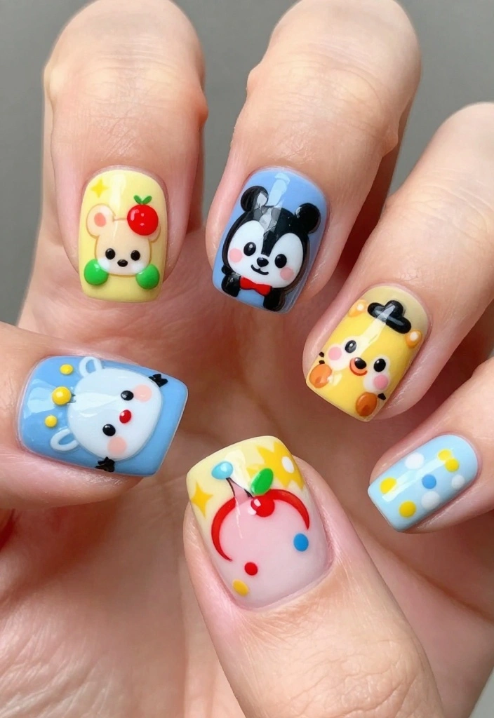 25 Concert Nails Ideas That Will Rock Your World (You Won't Believe #10!) - 10. Colorful Cartoon Nails 1