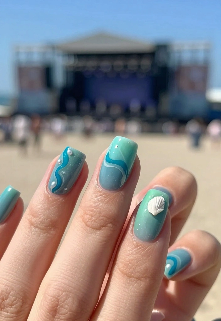 25 Concert Nails Ideas That Will Rock Your World (You Won't Believe #10!) - 20. Ocean-Inspired Nails 1