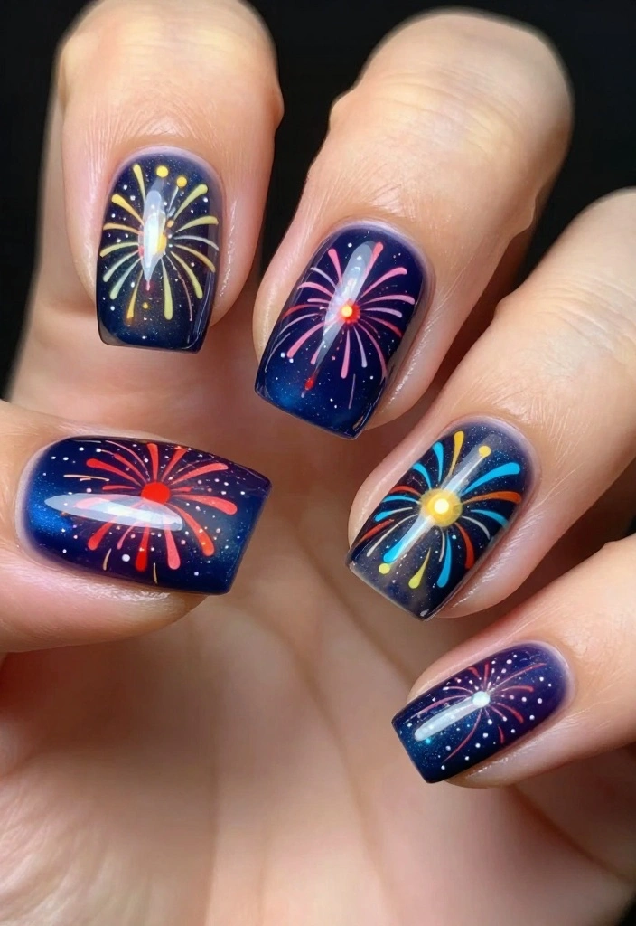 25 Concert Nails Ideas That Will Rock Your World (You Won't Believe #10!) - 21. Fireworks Fun 1