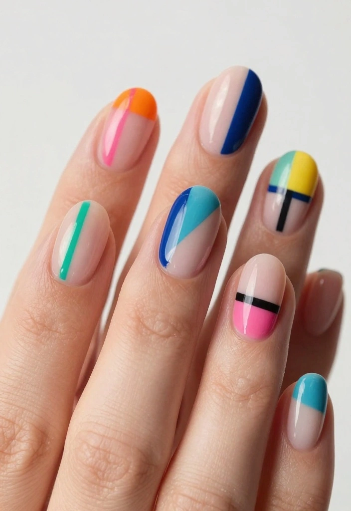 25 Creative Pool Nails Designs You Need to Try Before Summer Ends! - 15. Geometric Patterns 1