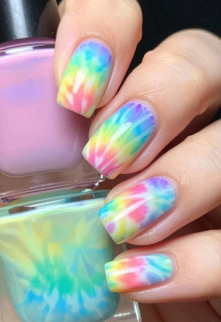 25 Easy Nail Art Styles to Make Your 'Hello Nails' Shine Like Never Before! - 12. Tie-Dye Effect 1