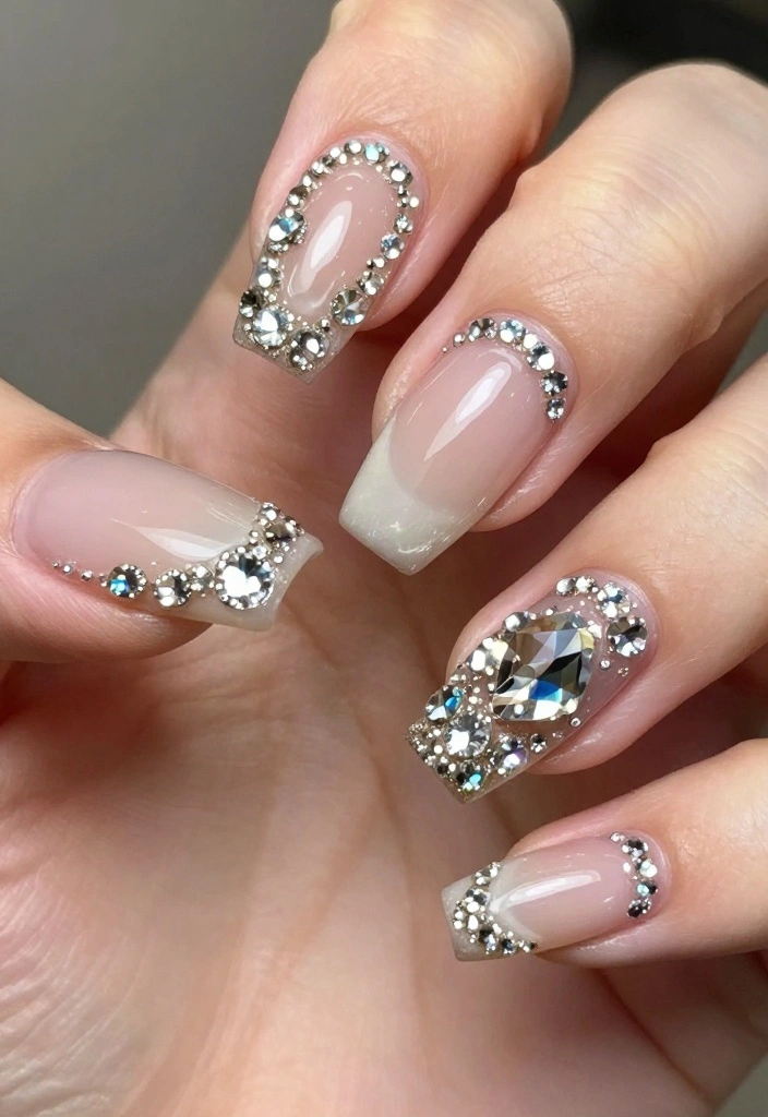 25 Easy Nail Art Styles to Make Your 'Hello Nails' Shine Like Never Before! - 21. Crystal Accents 1