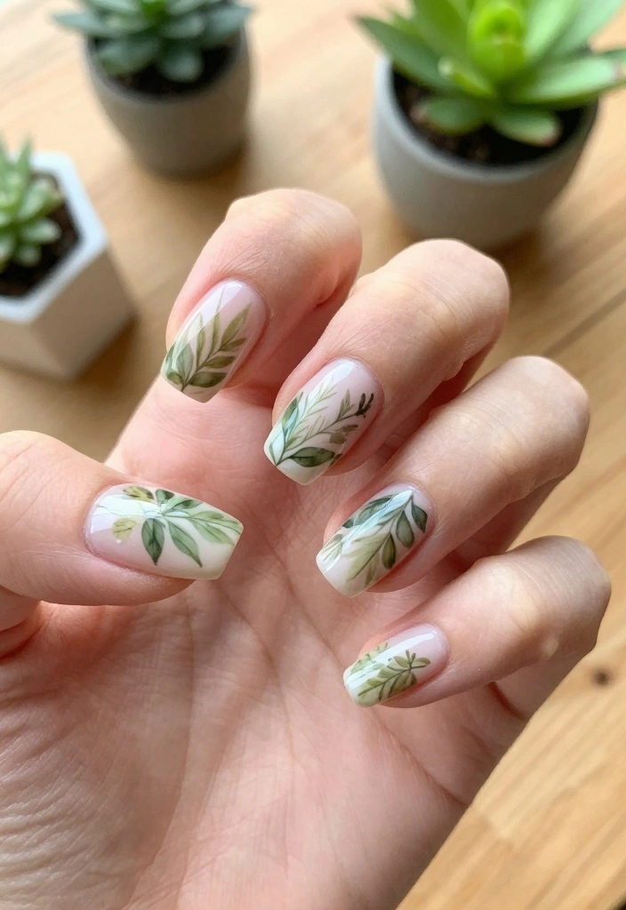 25 Gorgeous Flower Nail Art Ideas That Are Perfect for Any Occasion! - 11. Nature-inspired Botanical Designs 1