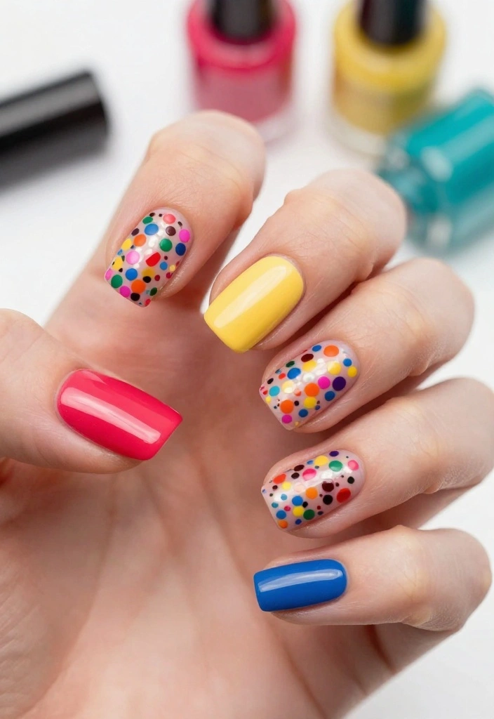 25 Nail Tutorials That Will Inspire Your Next Nail Art Adventure (Don't Miss #15!) - 25. Colorful Confetti 1