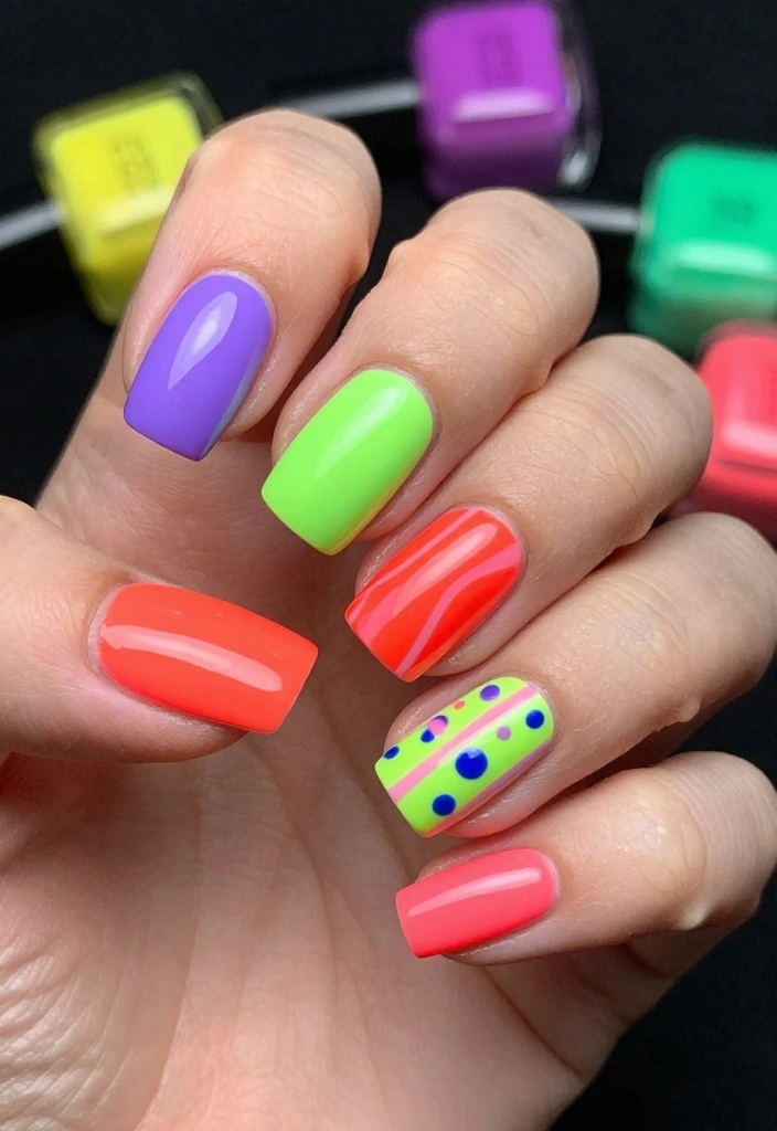 25 Nail Tutorials That Will Inspire Your Next Nail Art Adventure (Don't Miss #15!) - 7. Neon Dreams 1