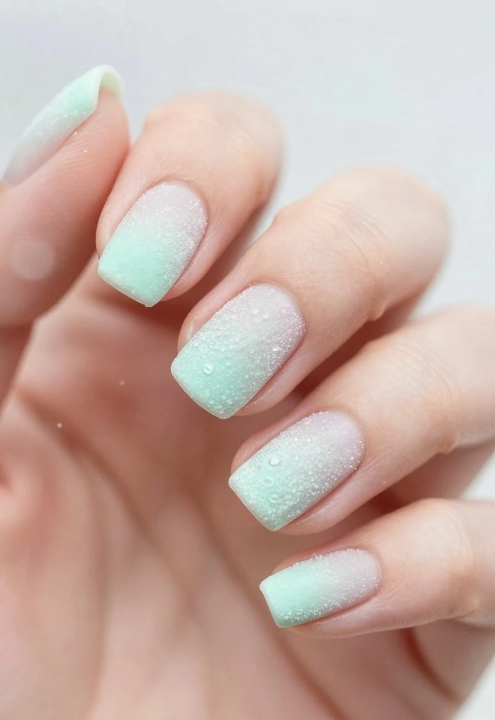 25 Peppermint Nail Inspirations for a Sweet Winter Look! - 11. Frosted Peppermint Tips 1