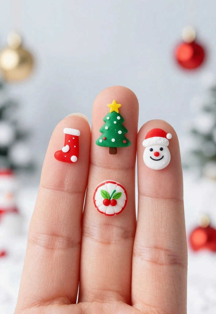 25 Peppermint Nail Inspirations for a Sweet Winter Look! - 18. Peppermint Holiday Wishes 1