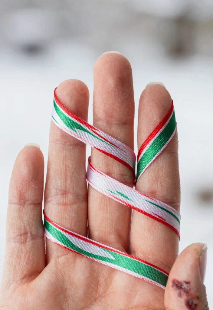 25 Peppermint Nail Inspirations for a Sweet Winter Look! - 23. Peppermint Ribbon 1