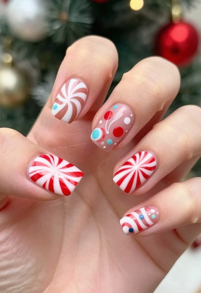 25 Peppermint Nail Inspirations for a Sweet Winter Look! - 25. Peppermint Wonderland 1