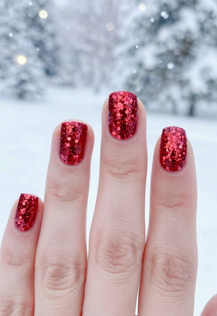 25 Peppermint Nail Inspirations for a Sweet Winter Look! - 4. Glittery Peppermint Bliss 1