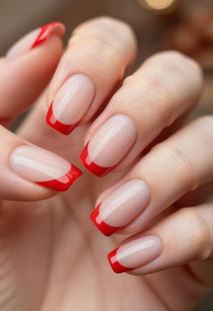 25 Peppermint Nail Inspirations for a Sweet Winter Look! - 5. Peppermint French Tips 1