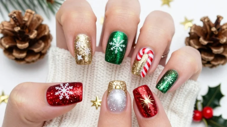 25 Square Christmas Nails Designs That Are Perfect for Your Holiday Parties!
