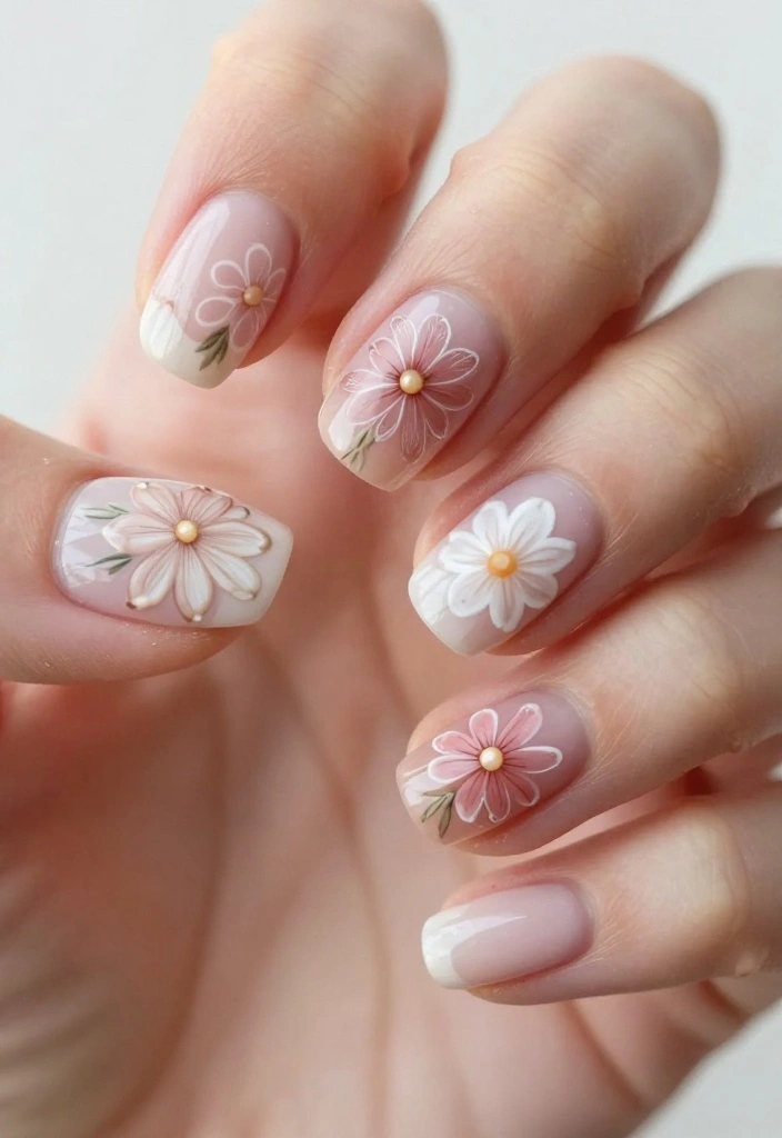 25 Stunning Nail Flower Designs That Will Make You the Center of Attention! - 24. Floral Stamps 1