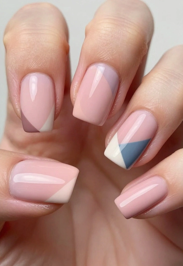 30 Blush Pink Nail Designs That Will Make You Swoon (You Won't Believe #15!) - 15. Blush Pink Geometric Patterns 1