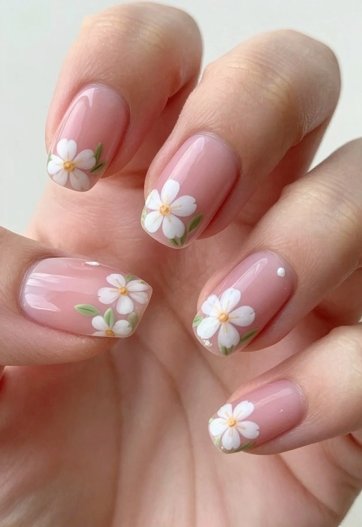 30 Blush Pink Nail Designs That Will Make You Swoon (You Won't Believe #15!) - 4. Floral Patterns 1