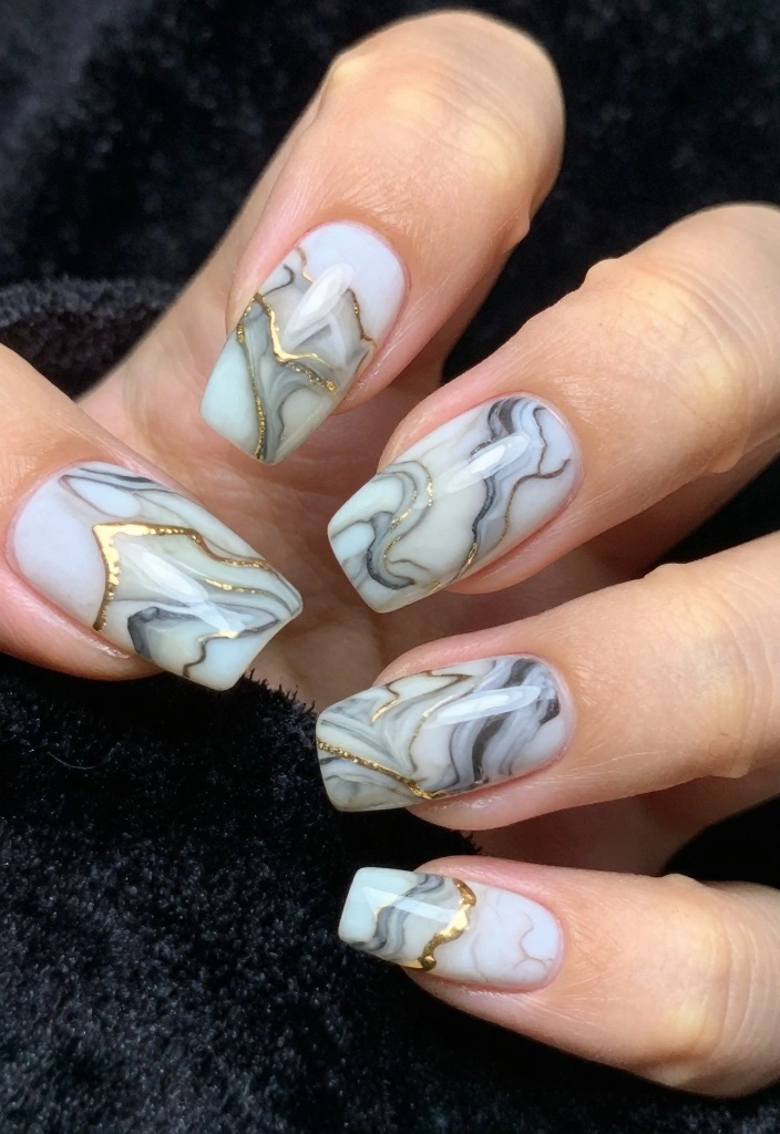 30 Nail Tech Inspirations You Need to Try Right Now (Especially #5!) - 5. Marble Magic 1
