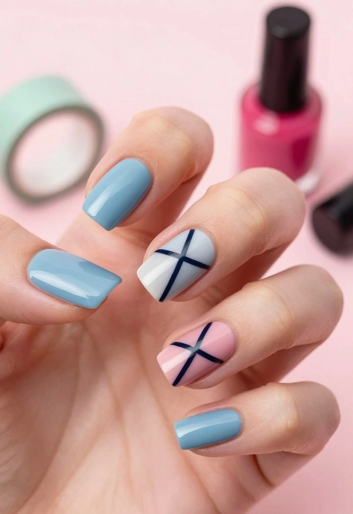 7 Quick and Stylish Beginner Nail Designs You Can Master in Minutes! - 3. Geometric Glam 1