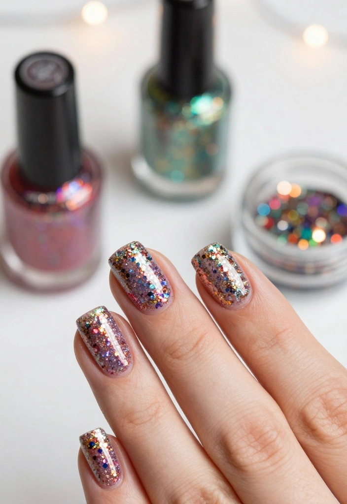 7 Quick and Stylish Beginner Nail Designs You Can Master in Minutes! - 6. Glitter Galore 1