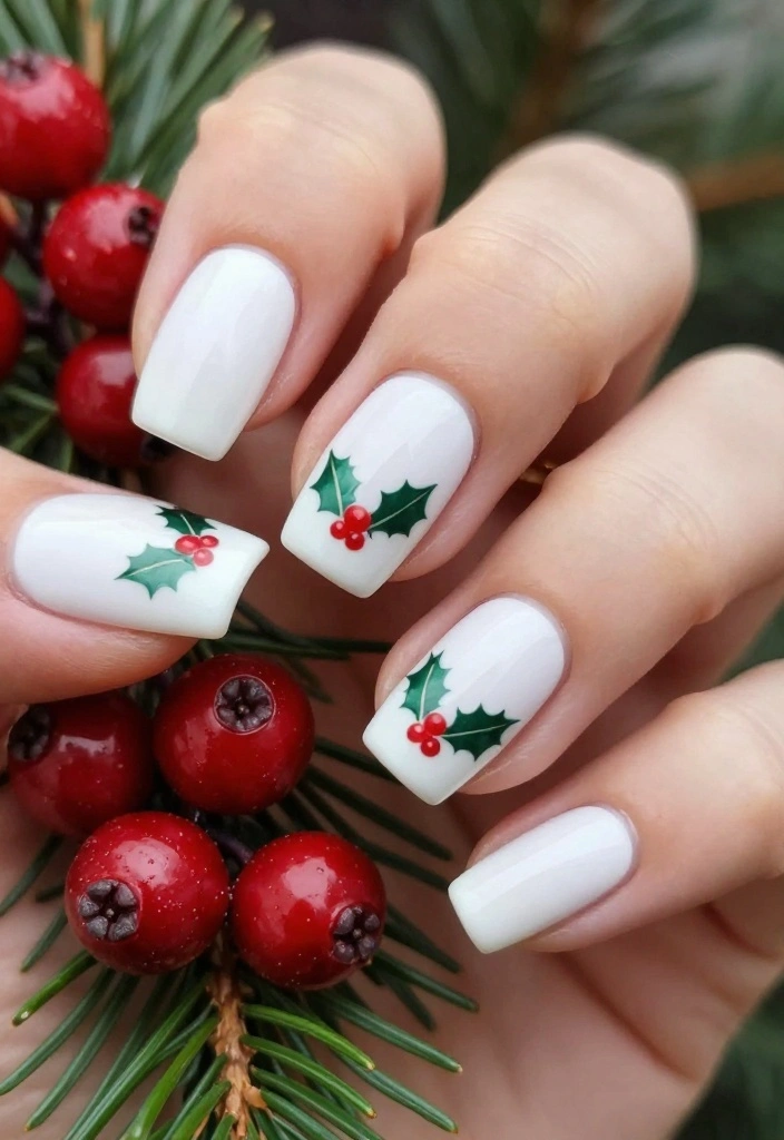 8 Elegant Christmas French Nails That Will Leave Everyone in Awe! - 7. Classic White with Festive Tips 1