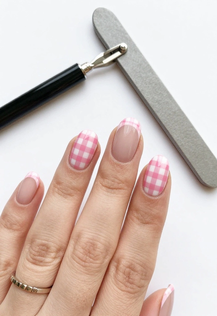 9 Adorable Gingham Nail Designs You Need to Try Right Now (Number 3 is a Must!) - 8. Gingham French Tips 1