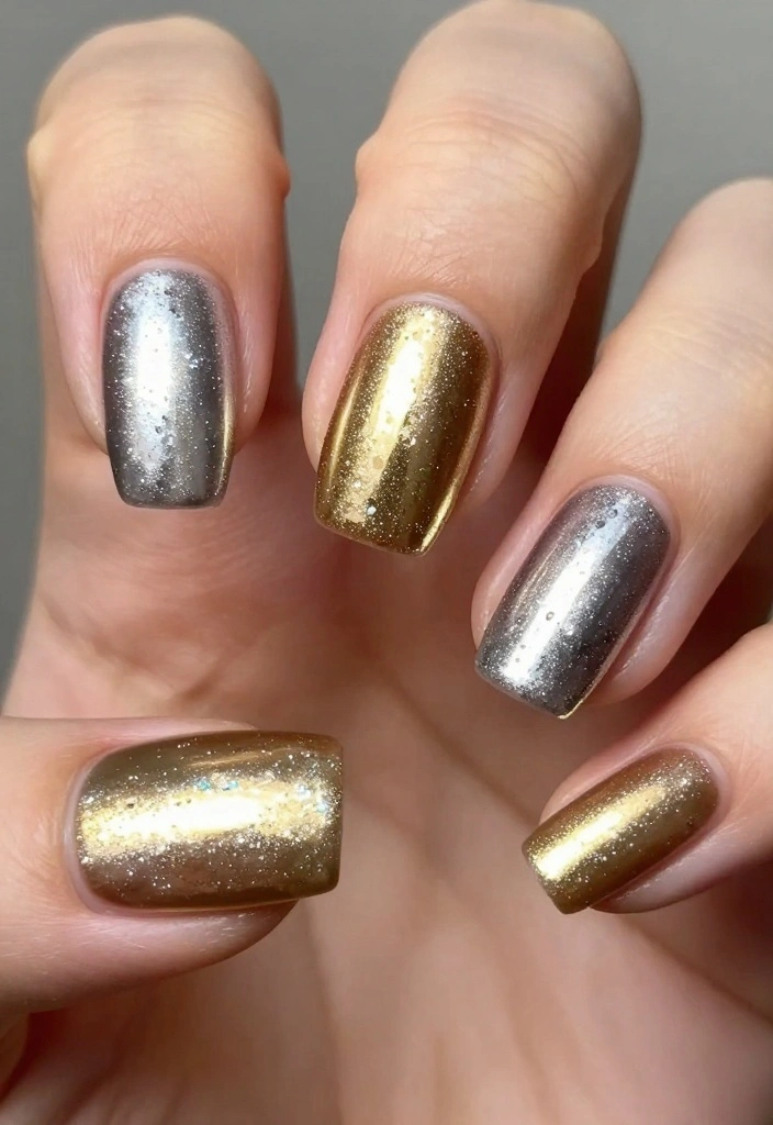 9 Awesome Gel Nail Polish Ideas You Wish You Knew Sooner! - 3. Metallic Magic 1