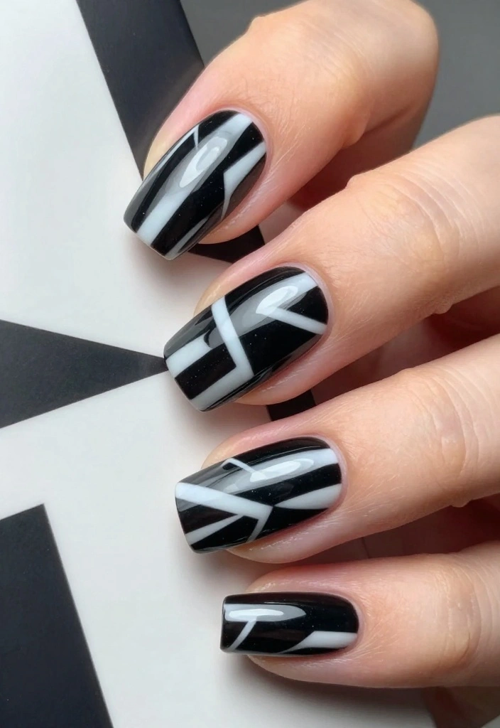 9 Awesome Gel Nail Polish Ideas You Wish You Knew Sooner! - 6. Geometric Patterns 1