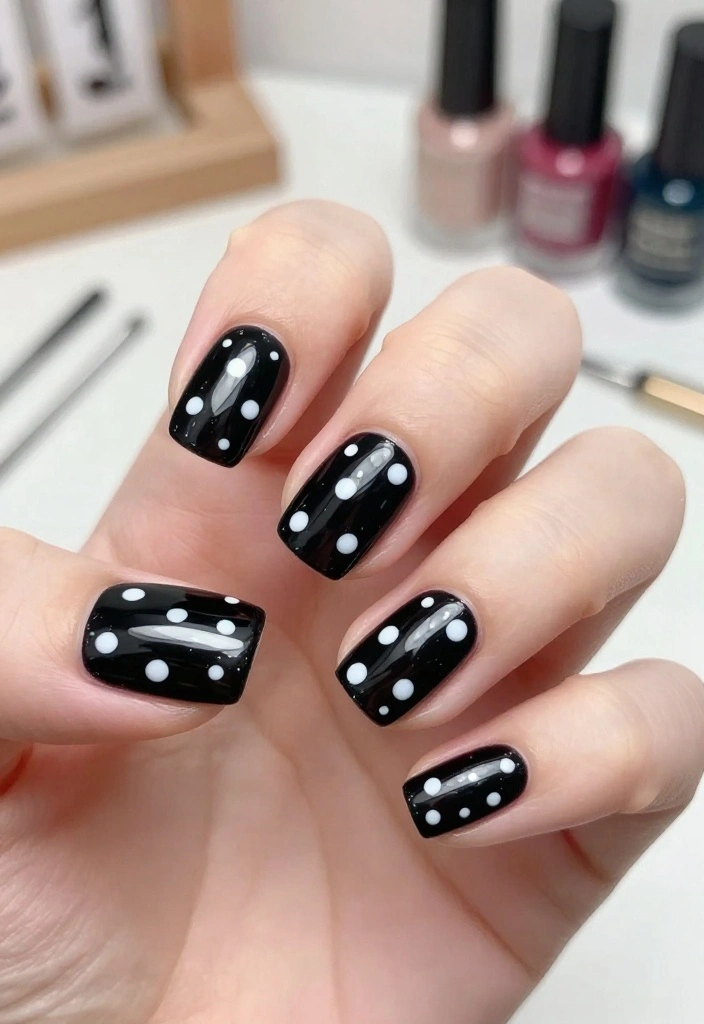 9 Chic Polka Dot Nail Art Styles That Will Elevate Your Glam Game (#6 Is So Classy!) - 1. Classic Black and White 1