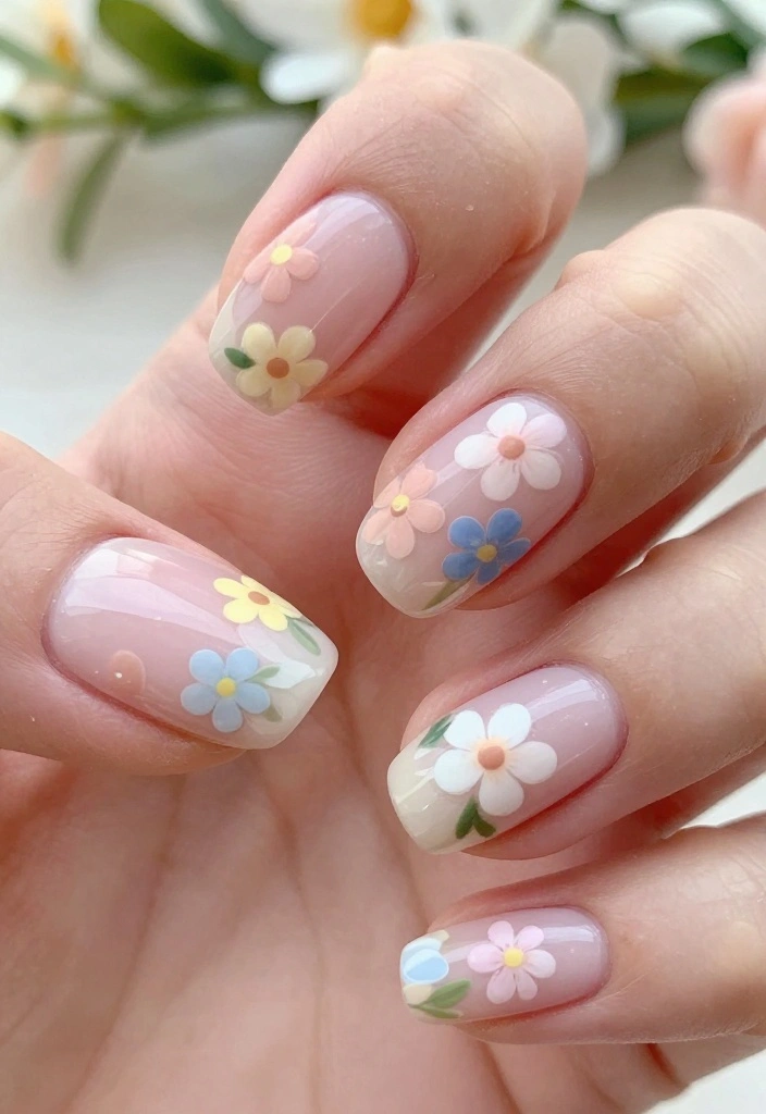 9 Chic Quick Nail Art Designs That’ll Save You Time and Look Fabulous! - 6. Floral Accents 1